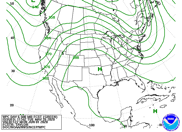 WPC Day 6 500mb Forecast
